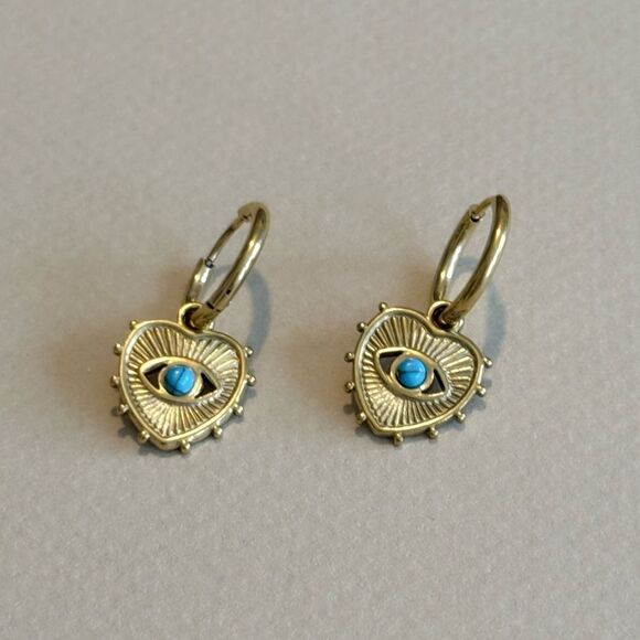 Evil Eye Hoop Earrings #1532 - Picture 1 of 3